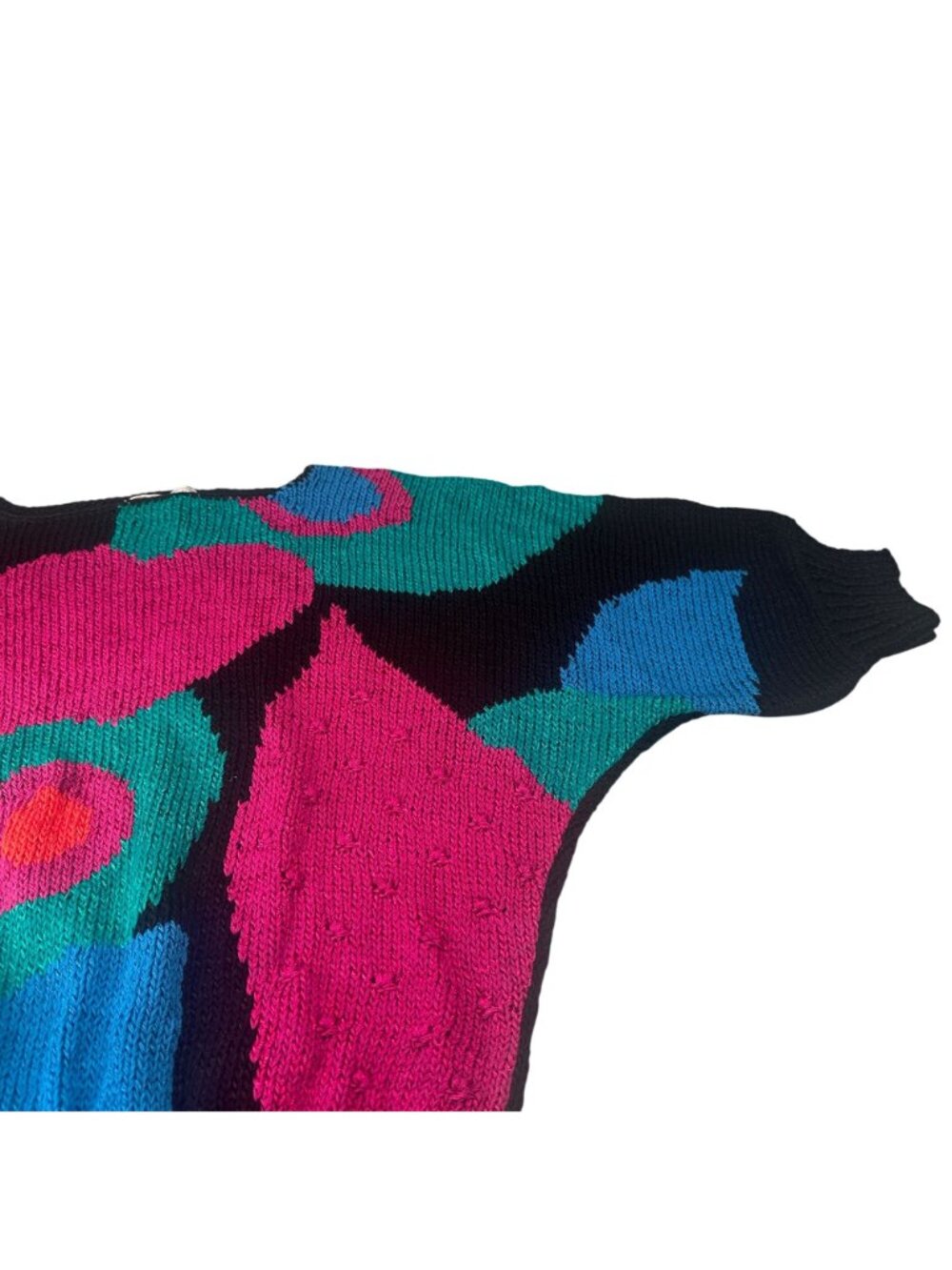 Nannell Sweater Womens Vintage 90s Full House Pullover Hand Knit Wool Blend - Picture 3 of 11
